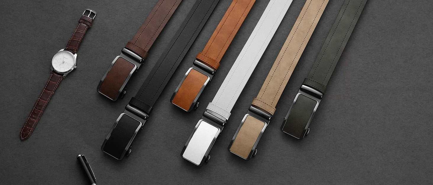 Men's Ratchet Automatic Buckle Leather Belt