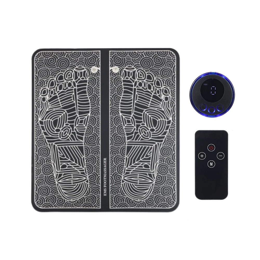 CAMMUO EMS Foot Massager Pad | 8 Modes, 19 Levels, Wireless Remote — Just 15 Min a Day