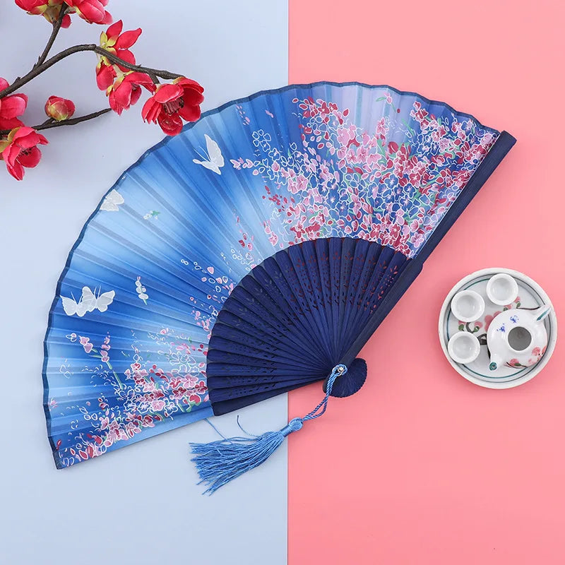 Chinese Style Silk Folding Fan - Hanfu & Cheongsam