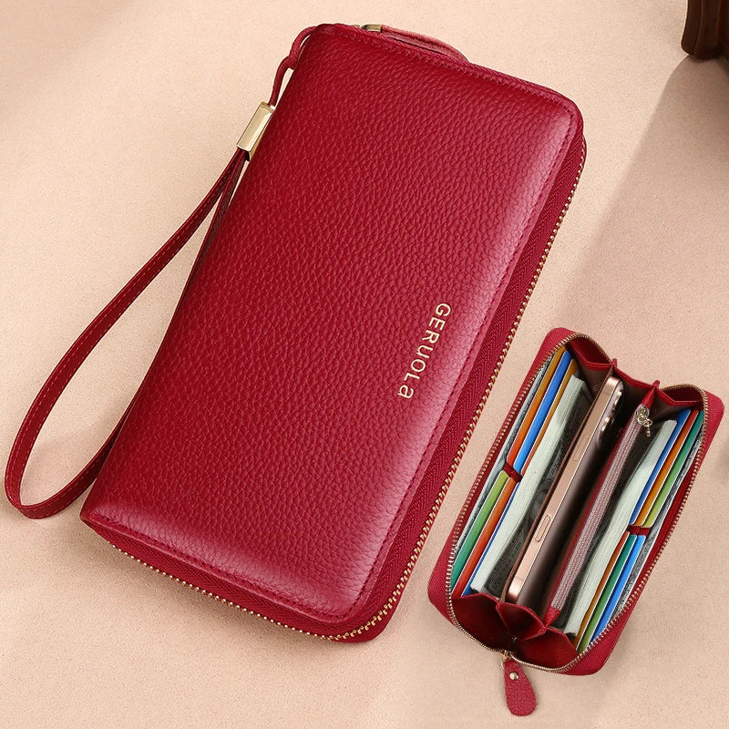 GERUOLA Genuine Leather RFID Blocking Long Wallet