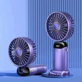 5-Speed Rechargeable Handheld Fan with LED Display & Aromatherapy