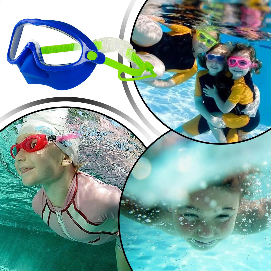 Goggles With Nose Cover Diving Glasses Anti-Fog No-Leak Clear Waterproof Snorkeling Goggles Gear For Children Kids Aged 4-15