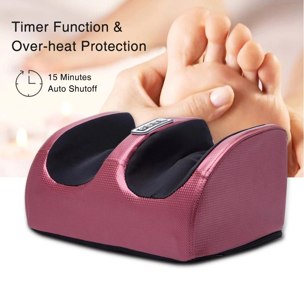 Electric Shiatsu Foot & Calf Massager with Heat | 12-Ball Kneading Relief