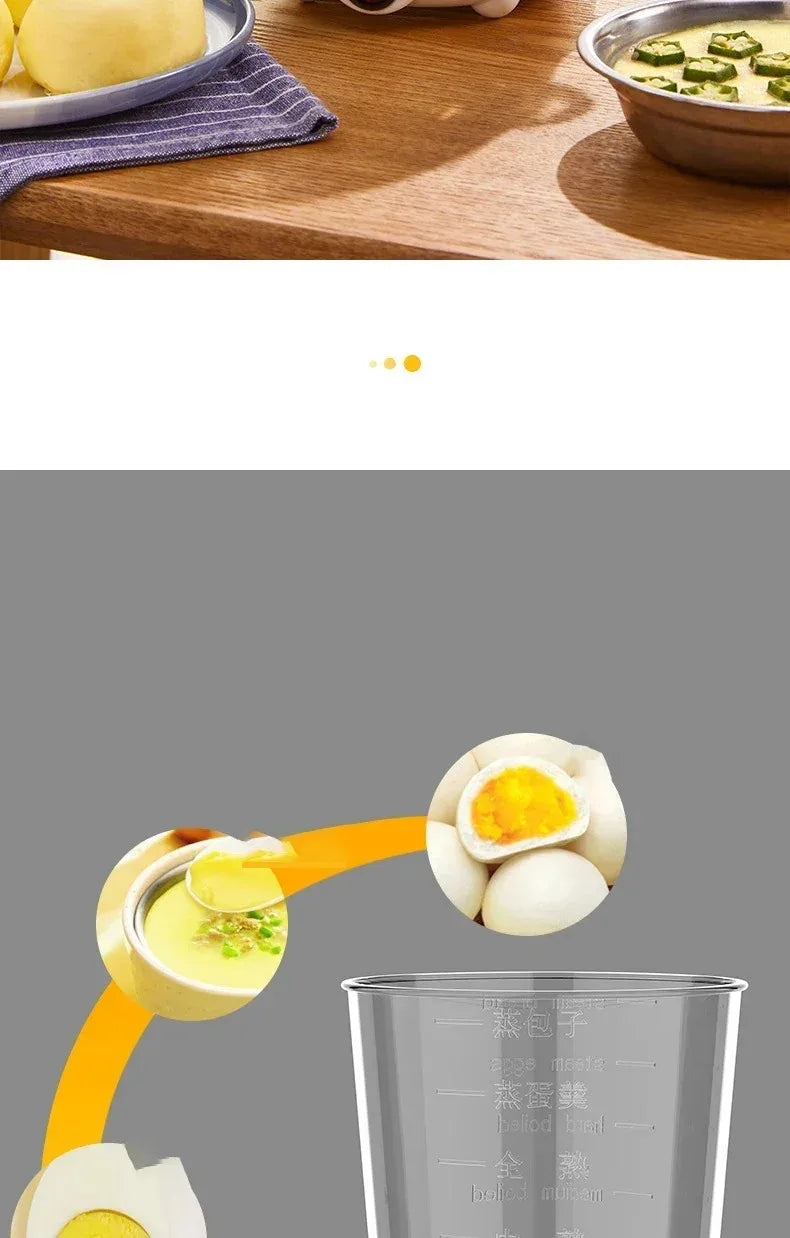Electric Egg Cooker & Steamer | Single or Double Layer | 360° Rapid Steam | Mini Breakfast Machine