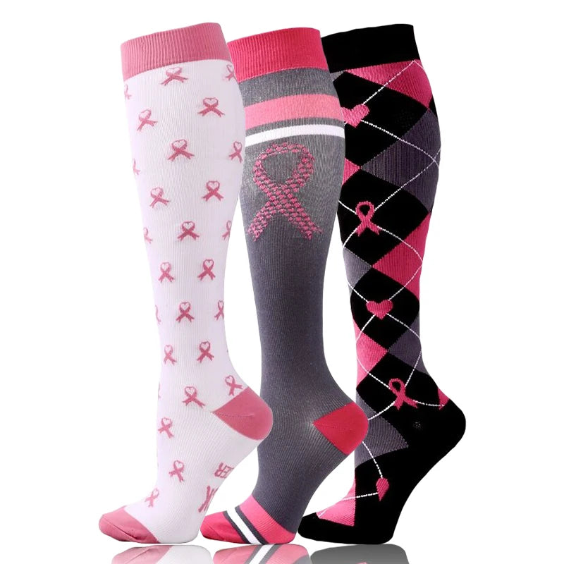 3-Pack Knee High Compression Socks 30mmHg - Sports, Medical & Travel