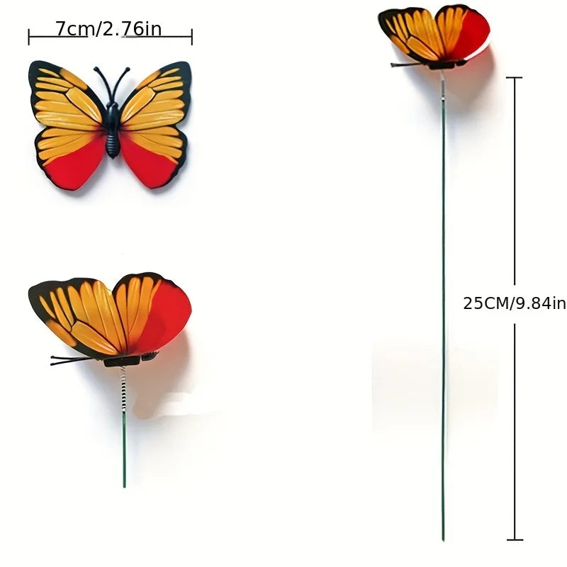 3D Butterfly Garden Stakes - Multicolor Decorative Yard & Planter Decor