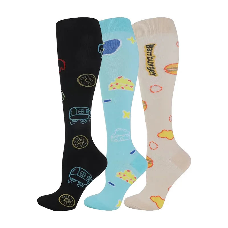 3-Pack Knee High Compression Socks 30mmHg - Sports, Medical & Travel