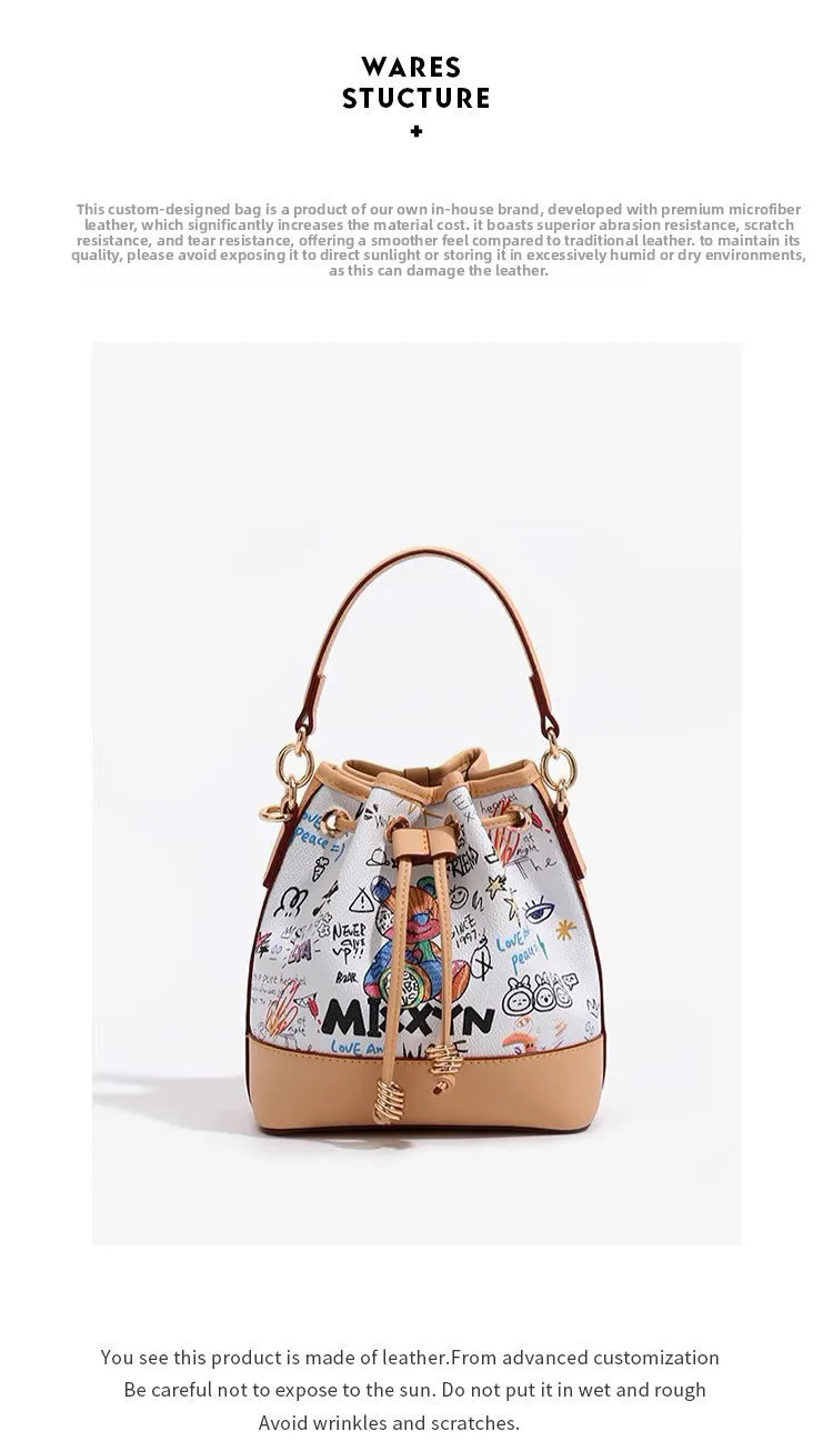 Women's Graffiti Bucket Bag
