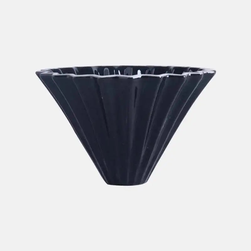 Ceramic Origami Pour-Over Coffee Dripper - Flower Shape Filter Cup