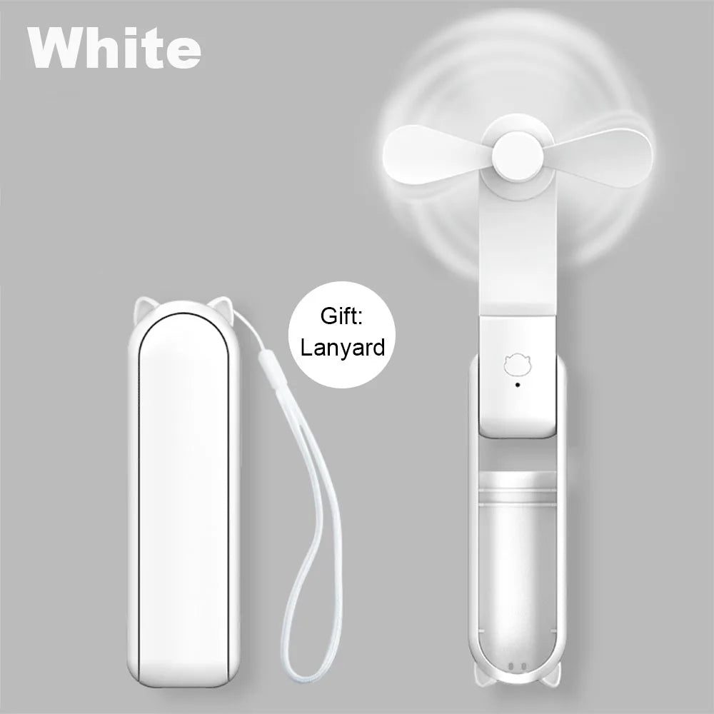 Mini Portable Rechargeable Handheld Fan with Power Bank
