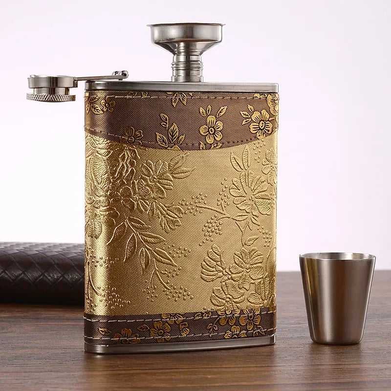 8oz Stainless Steel Hip Flask — Portable Travel Whisky Flask for Spirits, Wine & More