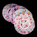 Set of 4 Waterproof Reusable Shower Caps - Adjustable Elastic, Printed Designs