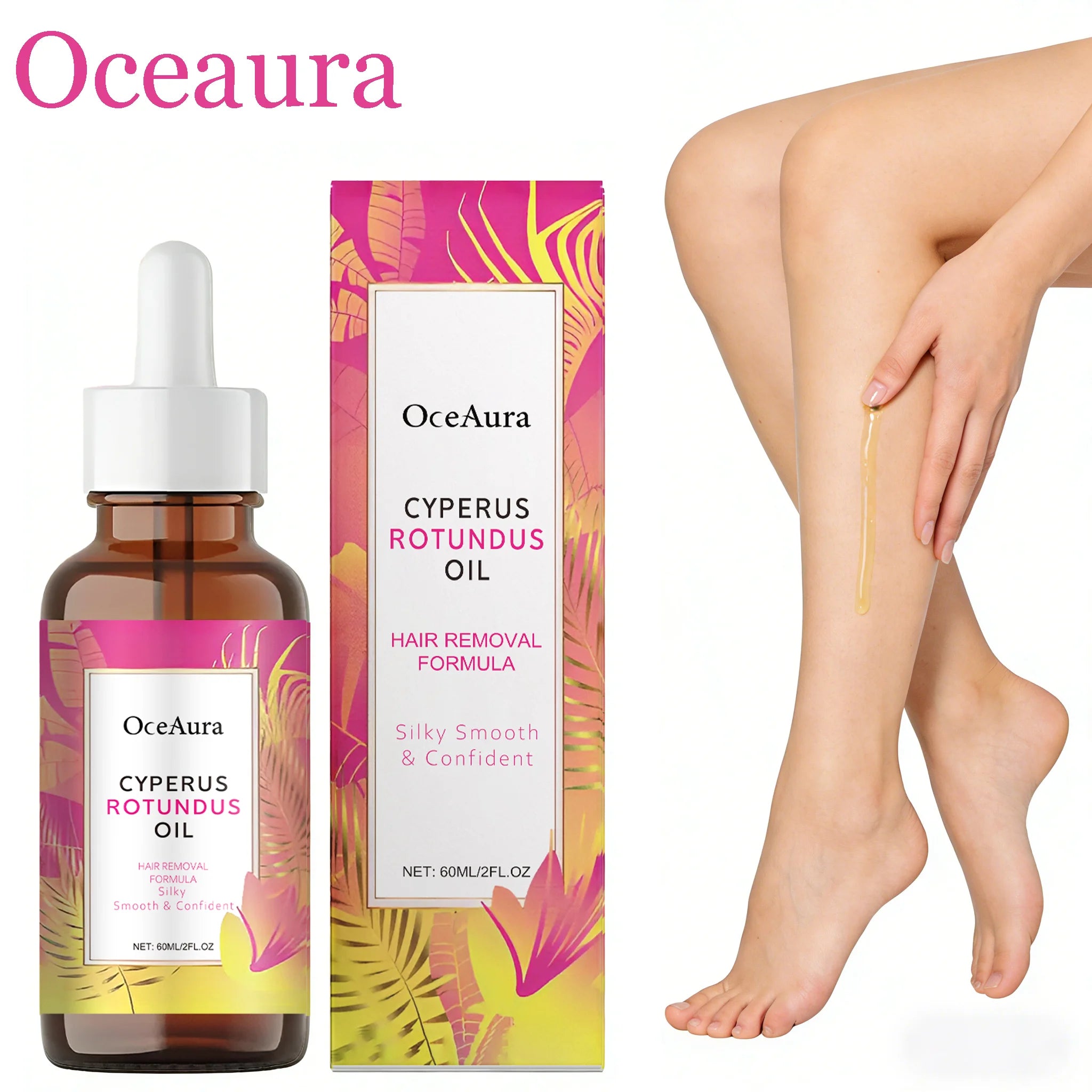 Oceaura Hair Removal Care Oil | Jojoba & Aloe | Soothing, Moisturizing & Pore-Minimizing | 60ml