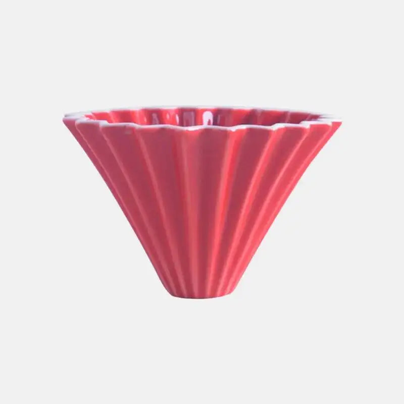 Ceramic Origami Pour-Over Coffee Dripper - Flower Shape Filter Cup