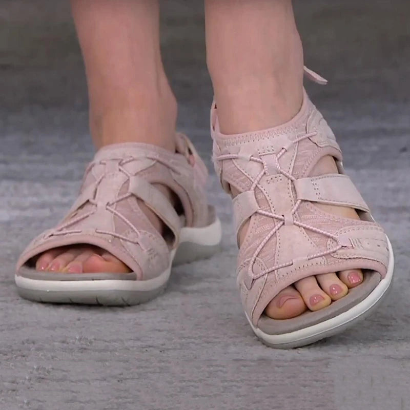 Women's Hollow-Out Drawstring Beach Sandals