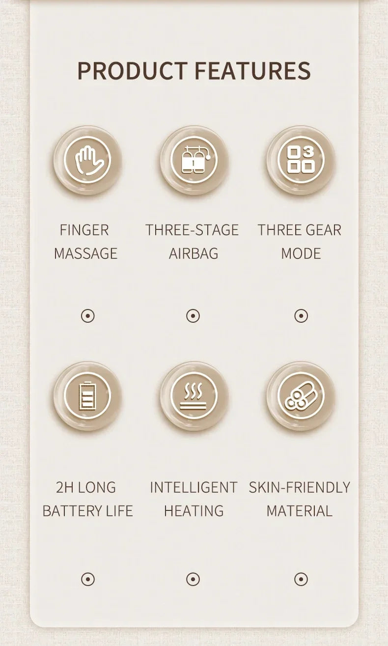 Airbag Compression Hand Massager — Finger, Wrist & Palm Relief Glove
