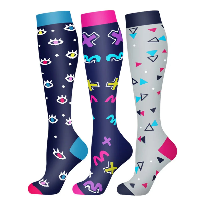 3-Pack Knee High Compression Socks 30mmHg - Sports, Medical & Travel