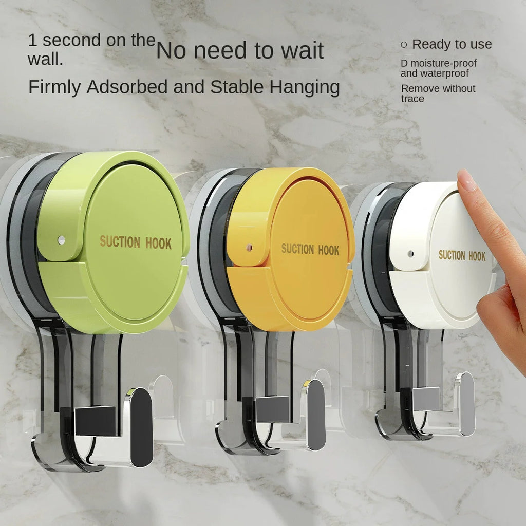 Strong Vacuum Suction Cup Hooks – No-Drill, Traceless & Waterproof for Bathroom, Kitchen & More
