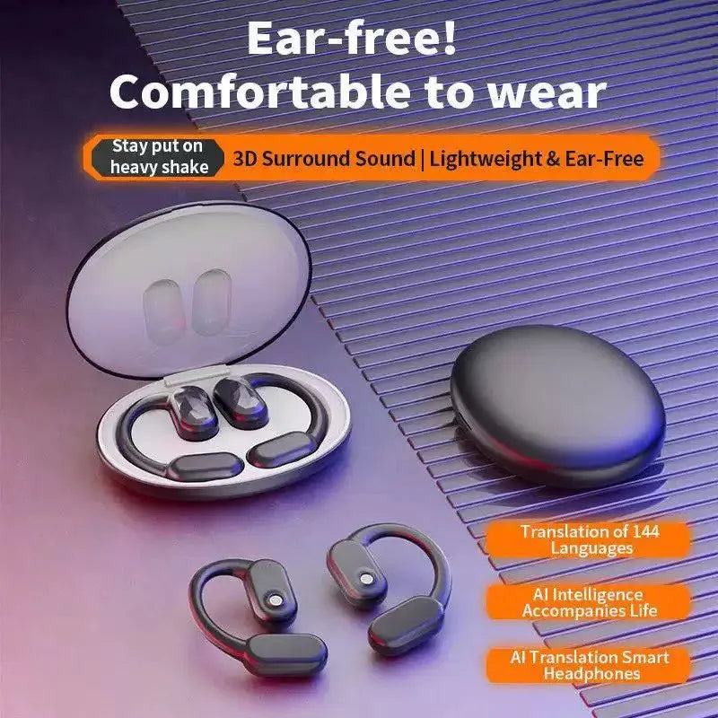 Languages Real Time AI Translator Earbuds Bluetooth 5.4 TWS Wireless Headphones HiFi Sound Headset Open Ear OWS Earphone