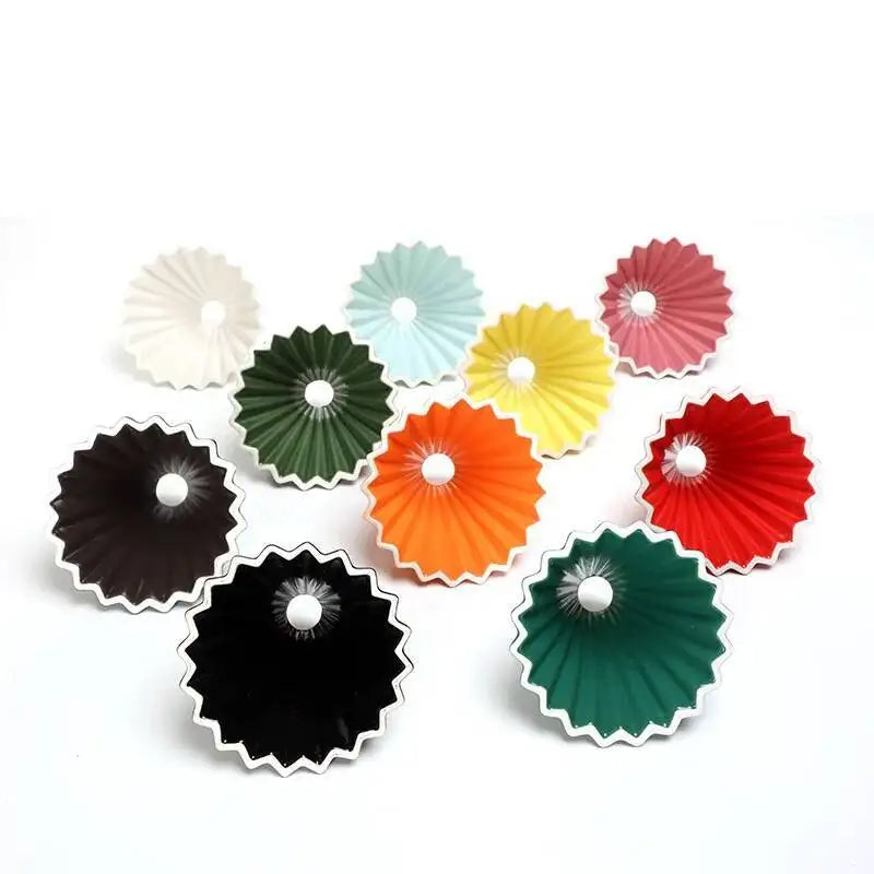 Ceramic Origami Pour-Over Coffee Dripper - Flower Shape Filter Cup