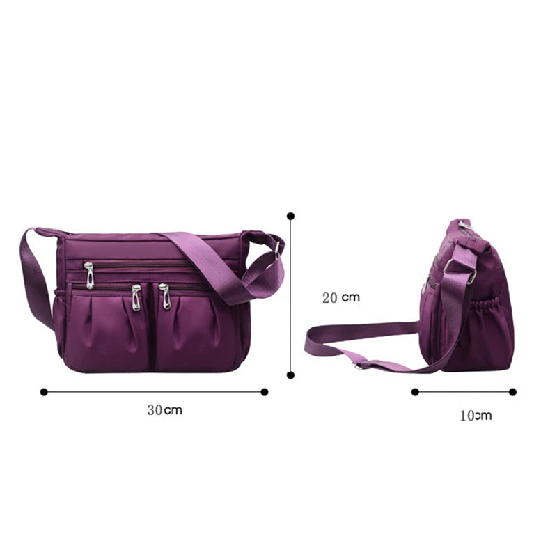 Women's Waterproof Nylon Crossbody Shoulder Bag