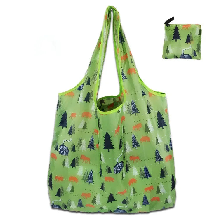 Foldable Large Shopping Storage Bags for Groceries Recyclable Grocery Tote Pouch Eco-Friendly Heavy Duty Washable Shopper Bag