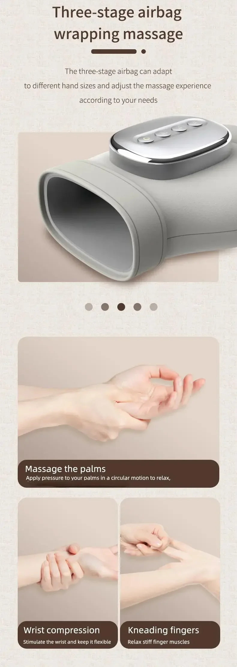 Airbag Compression Hand Massager — Finger, Wrist & Palm Relief Glove