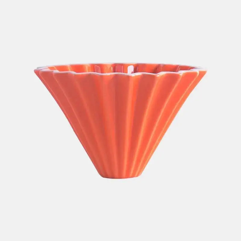 Ceramic Origami Pour-Over Coffee Dripper - Flower Shape Filter Cup