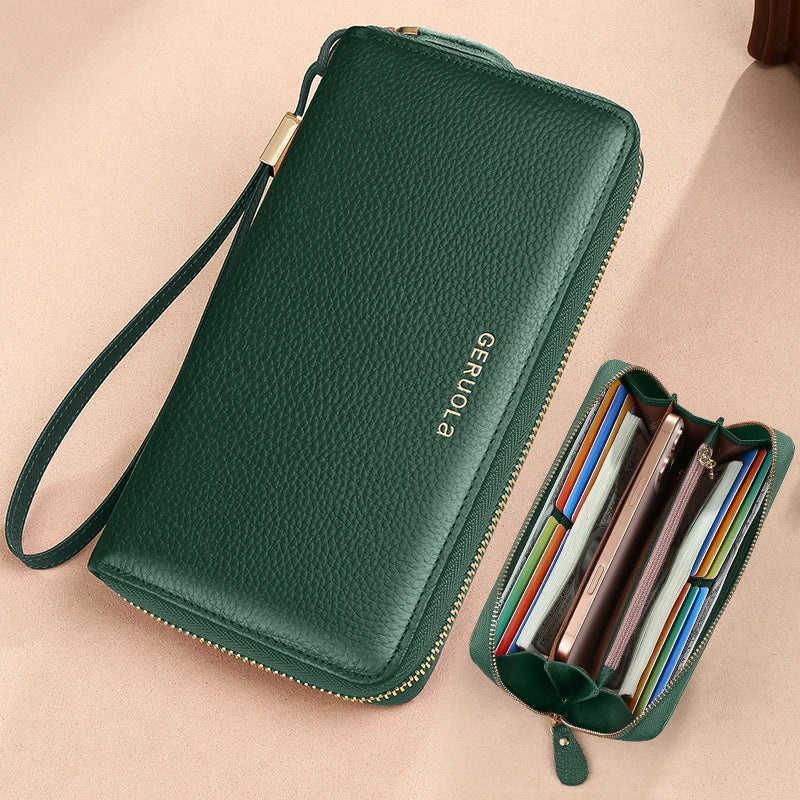 GERUOLA Genuine Leather RFID Blocking Long Wallet