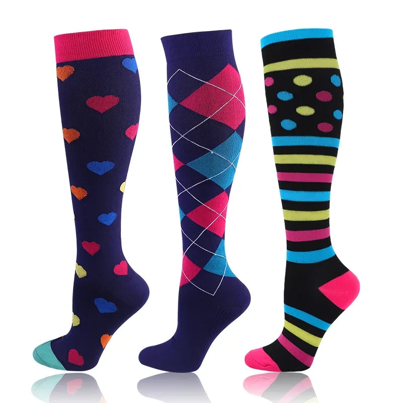 3-Pack Knee High Compression Socks 30mmHg - Sports, Medical & Travel