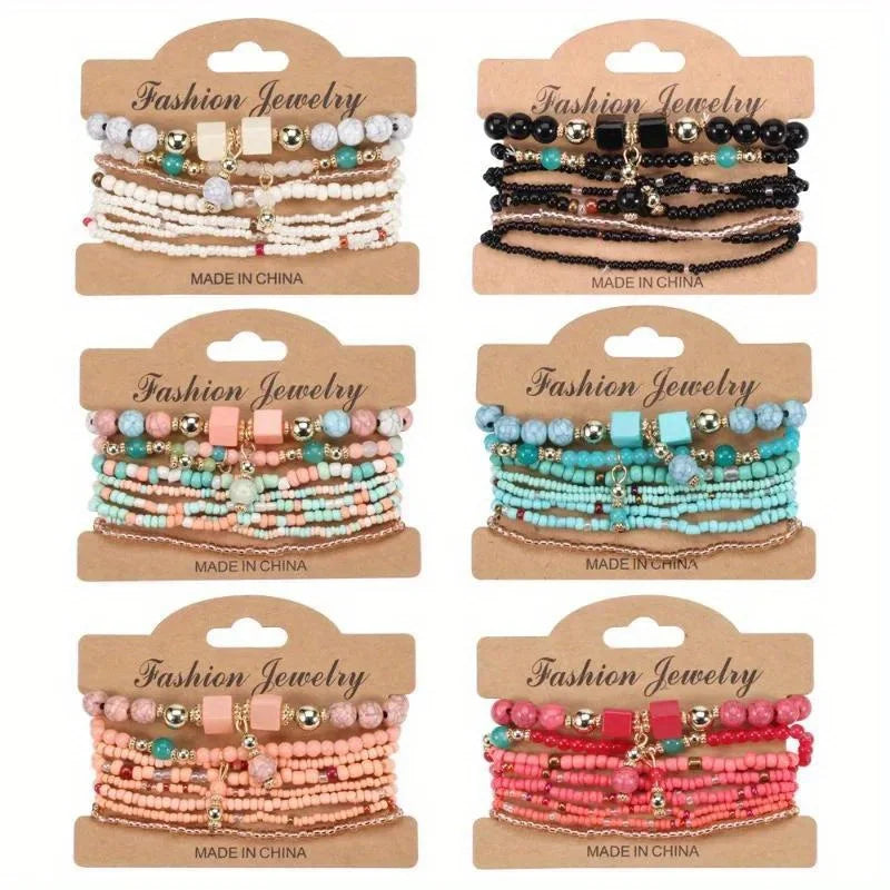 Bohemian Colorful Beaded Bracelet – Handmade Boho Bangle for Women