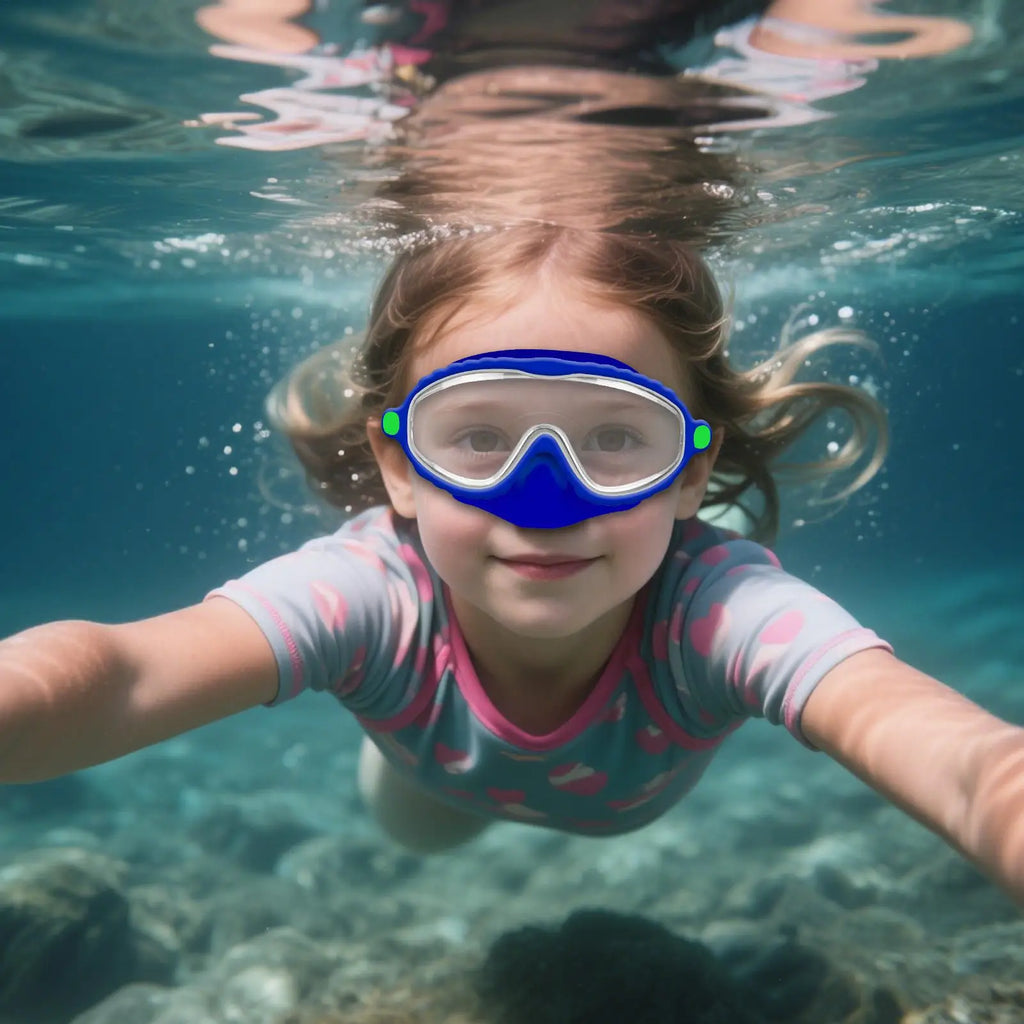 Goggles With Nose Cover Diving Glasses Anti-Fog No-Leak Clear Waterproof Snorkeling Goggles Gear For Children Kids Aged 4-15