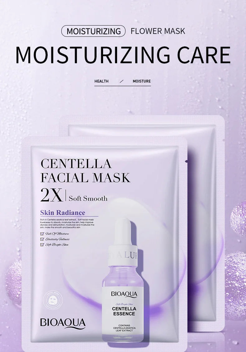 BIOAQUA 20-Piece Facial Sheet Mask Set - Vitamin C, Collagen, Hyaluronic Acid & More
