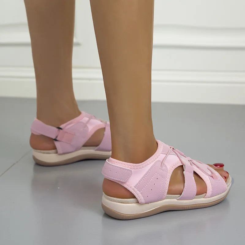 Women's Peep-Toe Flat Beach Sandals