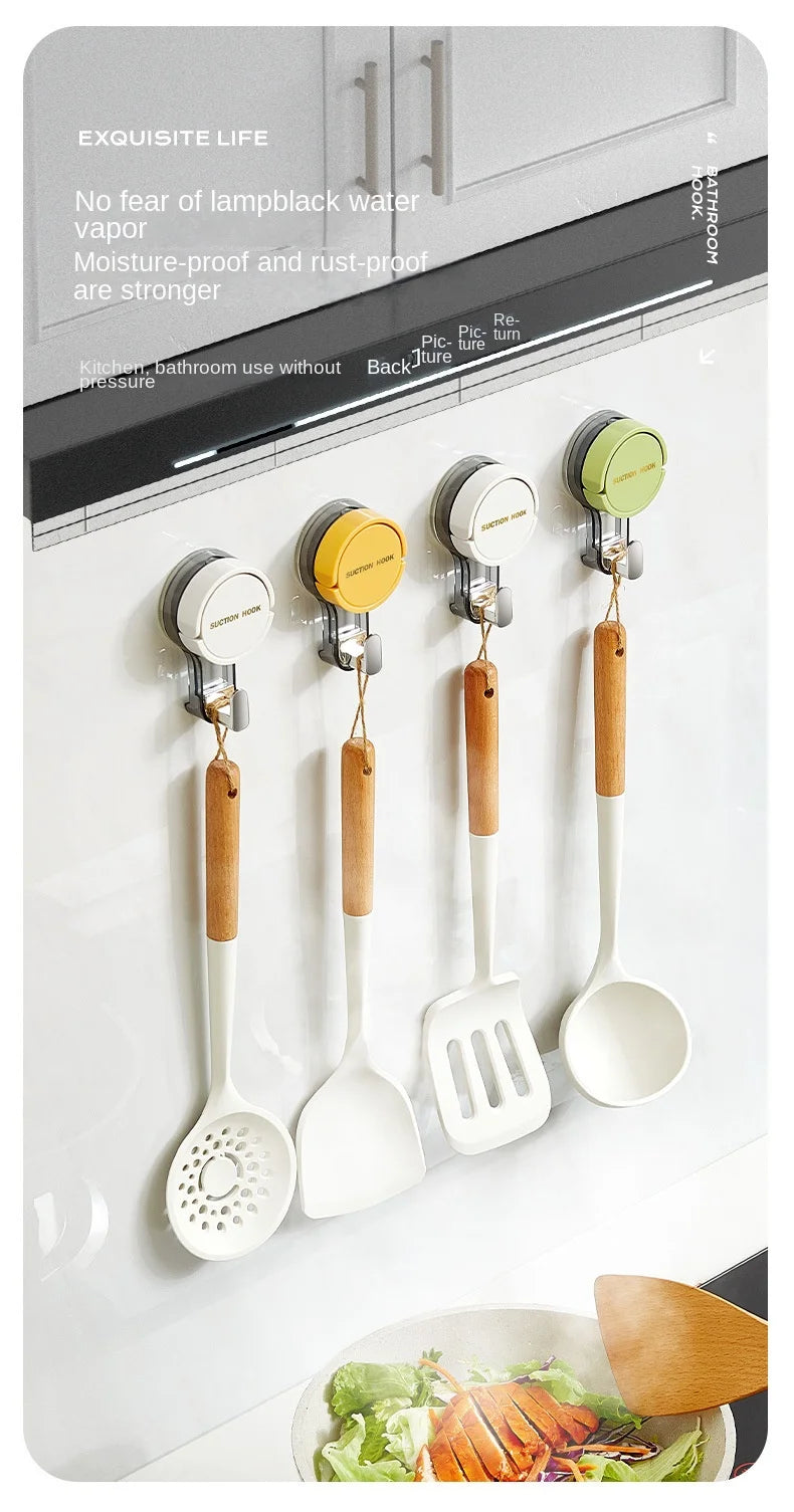 Strong Vacuum Suction Cup Hooks – No-Drill, Traceless & Waterproof for Bathroom, Kitchen & More