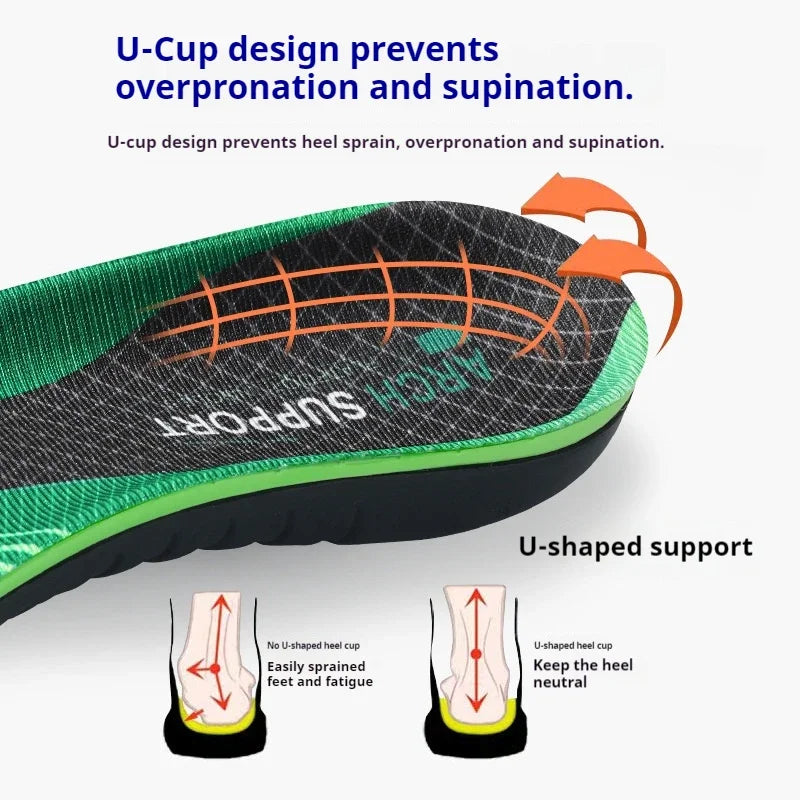 Sports Arch Support Insoles — Shock Absorption, Anti-Slip & Breathable | EU35–46