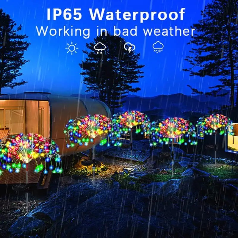 Solar Powered Outdoor String Lights - 150 LED, 8 Modes, Waterproof