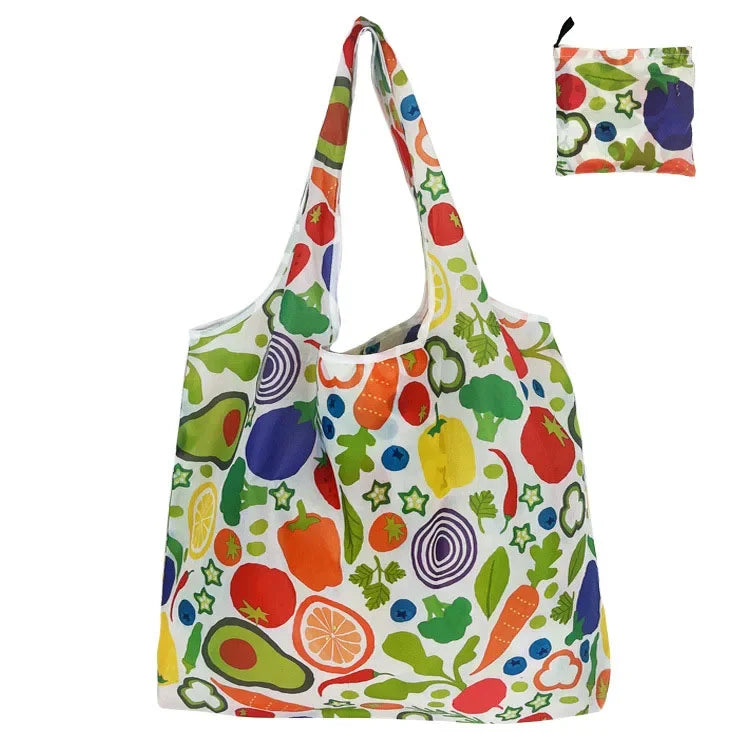 Foldable Large Shopping Storage Bags for Groceries Recyclable Grocery Tote Pouch Eco-Friendly Heavy Duty Washable Shopper Bag