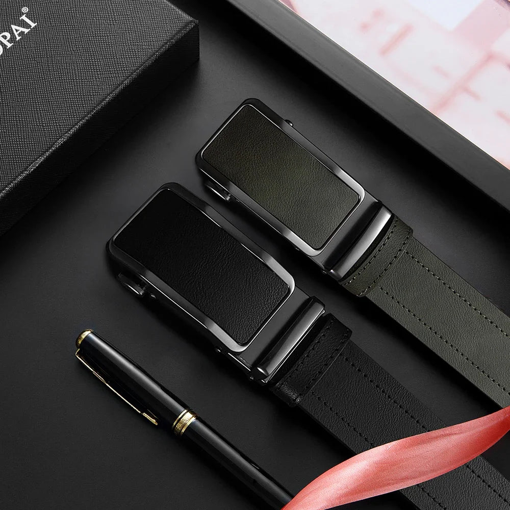Men's Ratchet Automatic Buckle Leather Belt