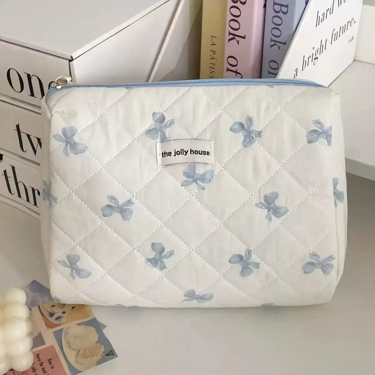 Large Capacity Bow Print Makeup Bag
